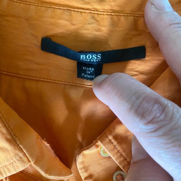 Hugo Boss Belted Orange Shirt Dress - Picture 4 of 6